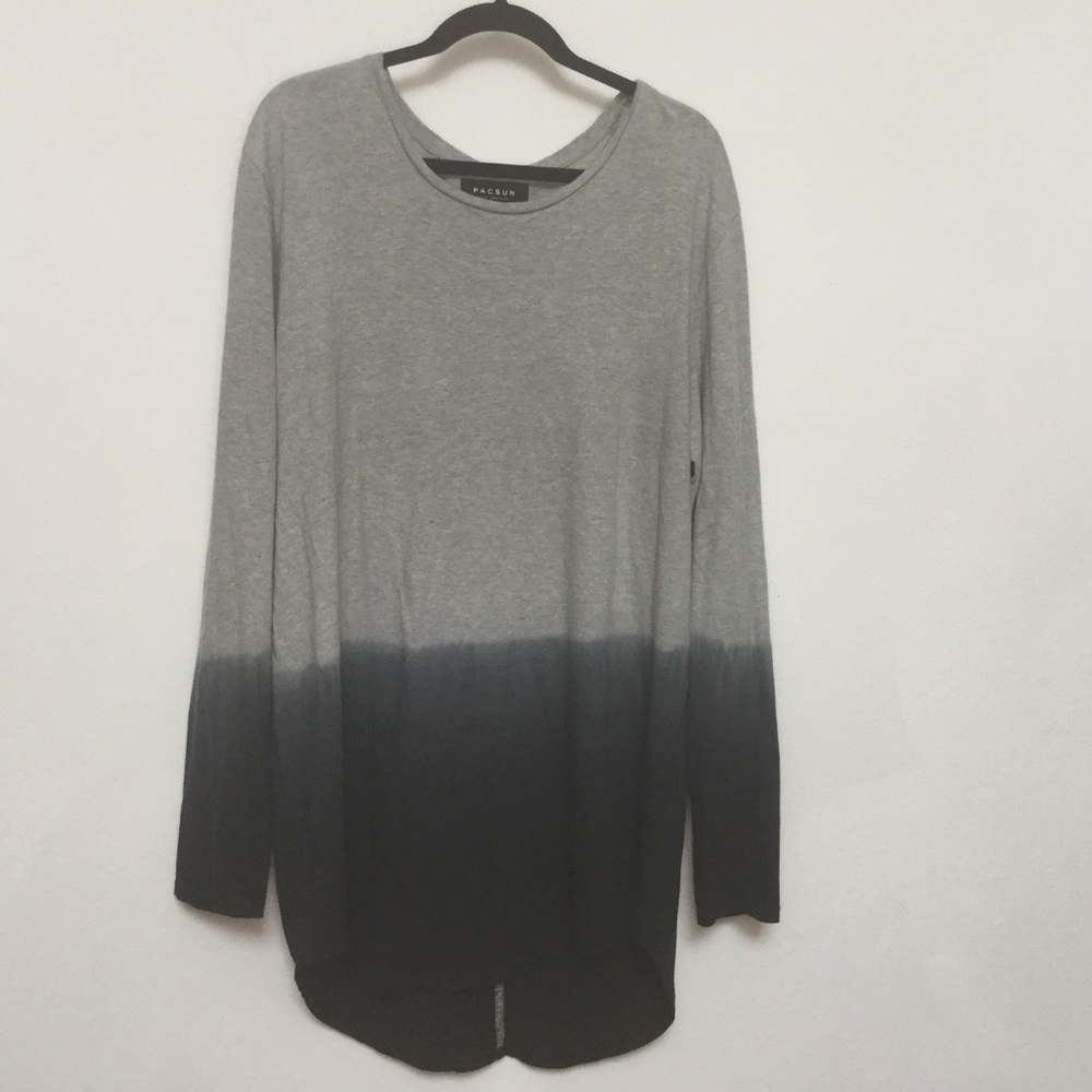 PacSun Gray to Black Ombre Long Sleeve Dress